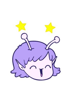 dönen yıldızlar çizgi film uzaylı uzay kızının yüz tasarımı.