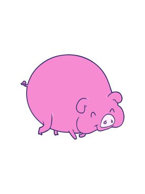 Çizgi film domuzunun hareketli animasyonu