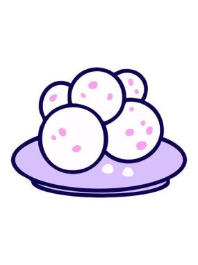 Tabakta Pao de queijo Brezilya peynirli ekmeğin neon ışık efekti animasyonu