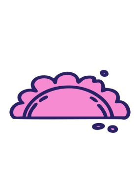 geleneksel kızarmış Brezilya Fogazza hamur işi çiziminin hareketli animasyonu