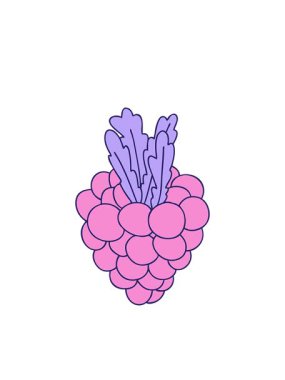 Yanıp sönen radyal çizgiler. El animasyonu. Bir demet tuhaf üzüm karikatürü.