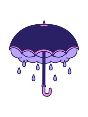 Dövmenin geleneksel şemsiye ve fırtına bulutu tarzında animasyonunu renklendir