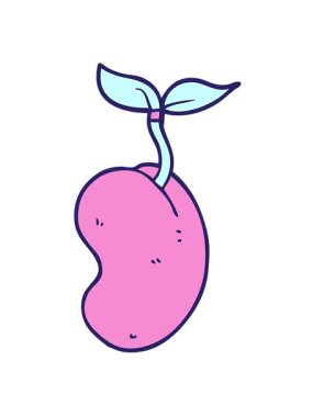 Karikatür filizlenen tohumun titreşimli hareketi