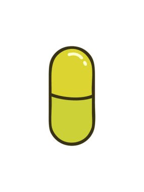 Bir hapın dövme stili imajının renk animasyonu değişiyor