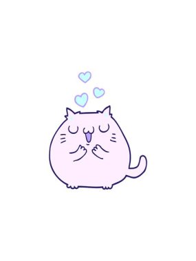 Aşık sevimli çizgi film kedisinin hareketli animasyonu