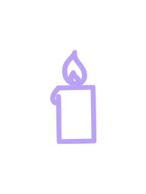 Yanan mum sembolünün hareketli animasyonunu oynat