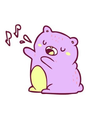 Parlak renkli şarkı söyleyen ayının hareketli animasyonu