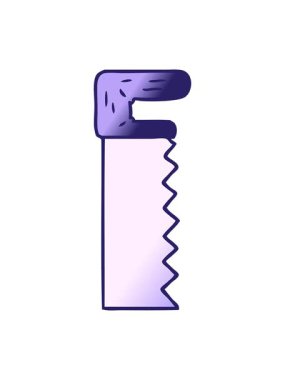 hareket eden el animasyonu çizilmiş metal testerenin çizgi film karikatürü