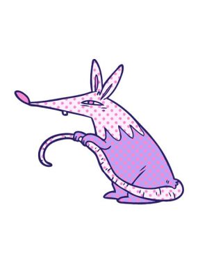 Çizgi filmdeki sinsi farenin hareketli animasyonu