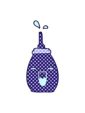 Çizgi roman tarzının titrek hareketli animasyonu. Tuhaf çizgi film mutlu kırmızı sos.