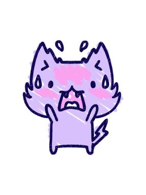 Korkak Kedi Tebeşiri Çiziminin neon ışık efektleri