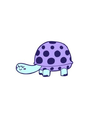 Çizgi film resimli kaplumbağanın animasyonunu bob ve duraklat