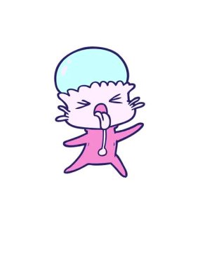 Uyanın ve garip çizgi film uzaylılarının animasyonlarını yüzdürün