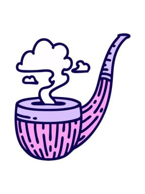 Sigara içen bir pipodaki dövme görüntüsünün neon ışık efekti