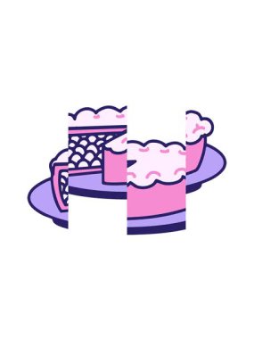 Geleneksel Brezilya empadao tavuklu turtasının karikatürü.