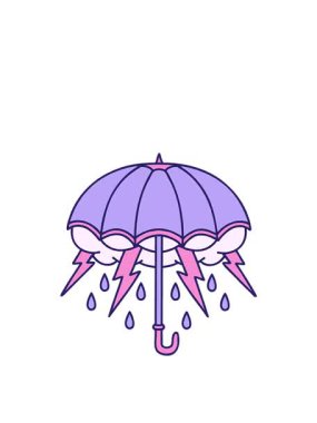 Bir şemsiye tasarımının sıçrama hareketi animasyonu