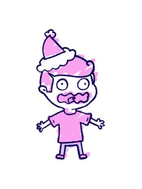 Neon ışık efekti animasyonu Noel Adam Tebeşiri Çizimi