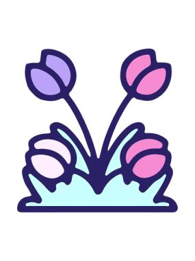 el çizimi lale çiçeğinin basınçlı animasyonu