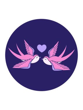 Kırlangıçların hareketli basıncıyla bir kalp