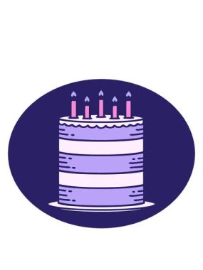 Doğum günü pastasının karalamalarının hareketli animasyonu