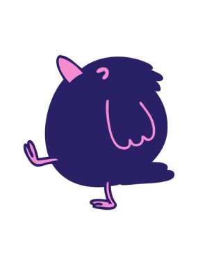 Mutlu bir kuş yürüyüşünün titreyen animasyonu.