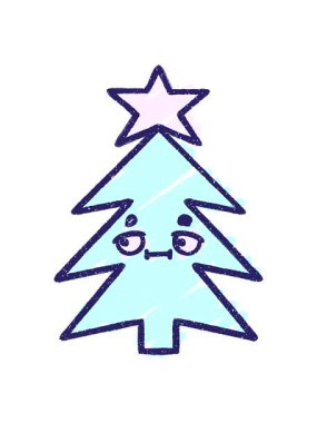 Noel Ağacı Tebeşir Çiziminin parlak ışık efekti