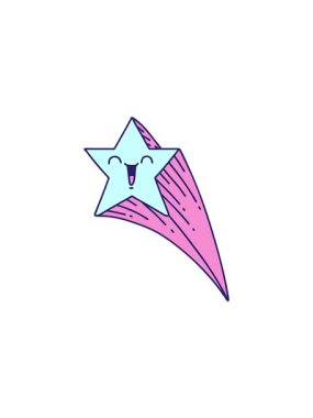 Geleneksel dövme stili kayan yıldız resimlerinin satış animasyonu