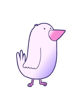 karikatür el çizilmiş kuşun hareketli animasyonu