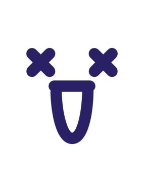 Süper mutlu ölü yüz simgesinin pixelize etkisi