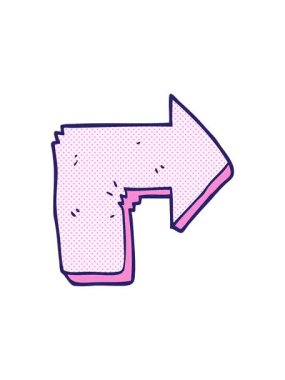 Bükülmüş oku işaret ederken dikkat çekici animasyon