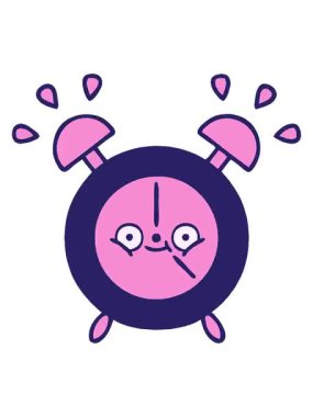 Çalar saatin çizgi roman tarzında titreyen hareketli animasyonu