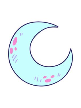 Garip çizgi film hilal ayının parlak ışık efektleri