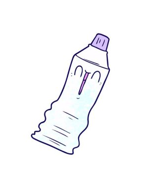 neon ışık efektleri çizgi film diş macunu tüpünün animasyonu