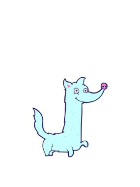 Mutlu bir köpeğin canlandırmasının zıplama hareketi.