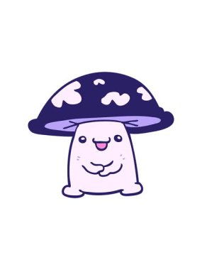 Karikatür mantar karakterinin hareketli animasyonu