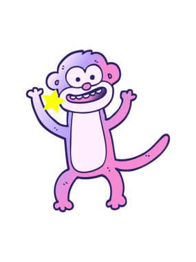 Parıldayan yıldızlar vektör gradyan çizim çizgi maymun animasyonunu etkiler