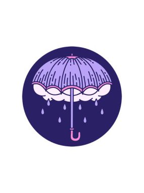 Bir şemsiye ve fırtına bulutunun canlandırma etkisi