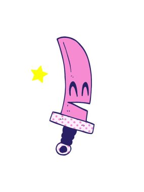 Parlayan yıldızlar çizgi film animasyonunu etkiler. Mutlu sihirli kılıç.