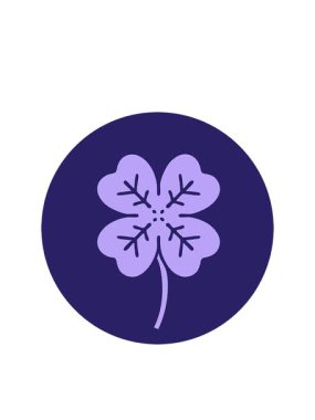 Yanıp sönen radyal çizgiler dört yapraklı yoncanın dövme stili görüntüsü