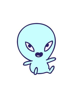 Dikkat çekici bir uzaylı karikatürü.