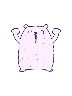 Neşeli kutup ayısı çizgi filminin hareketli animasyonu