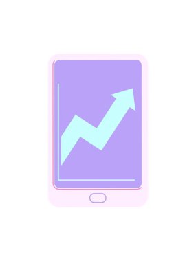 Ticari performans grafik vektör illüstrasyon simgesini gösteren elektronik tabletin canlandırmasının dikkat çekici bir canlandırması