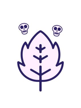 eğlenceli yaprak çiziminin kafatası animasyonu