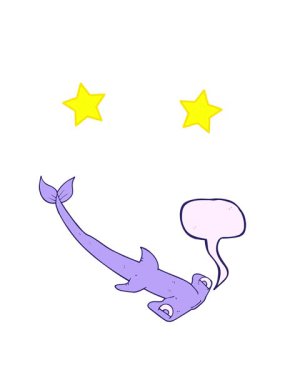 dönen yıldızlar serbest konuşma baloncuğu karikatür çekiç başlı köpekbalığı animasyonu