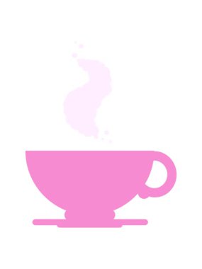 bir fincan sıcak kahvenin düz renkli bir çiziminin canlandırmasını bob ve duraklat