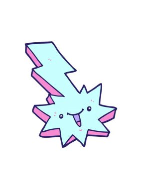 Çizgi film yıldırımının dönen hareketi