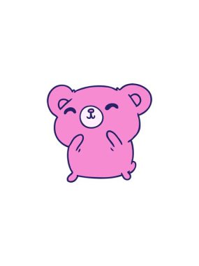 Çizgi film illüstrasyonunun satış animasyonu kawaii şirin mutlu ayı