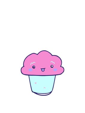 Yüzü olan komik çizgi film kekinin animasyonunu uzatıyorum.