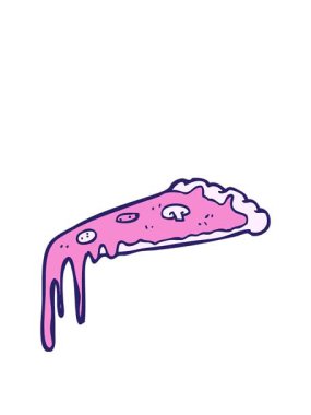 Çizgi film pizzasının animasyonunu büyütüyorum.