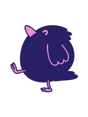 Mutlu bir kuş yürüyüşünün hareketli animasyonu.